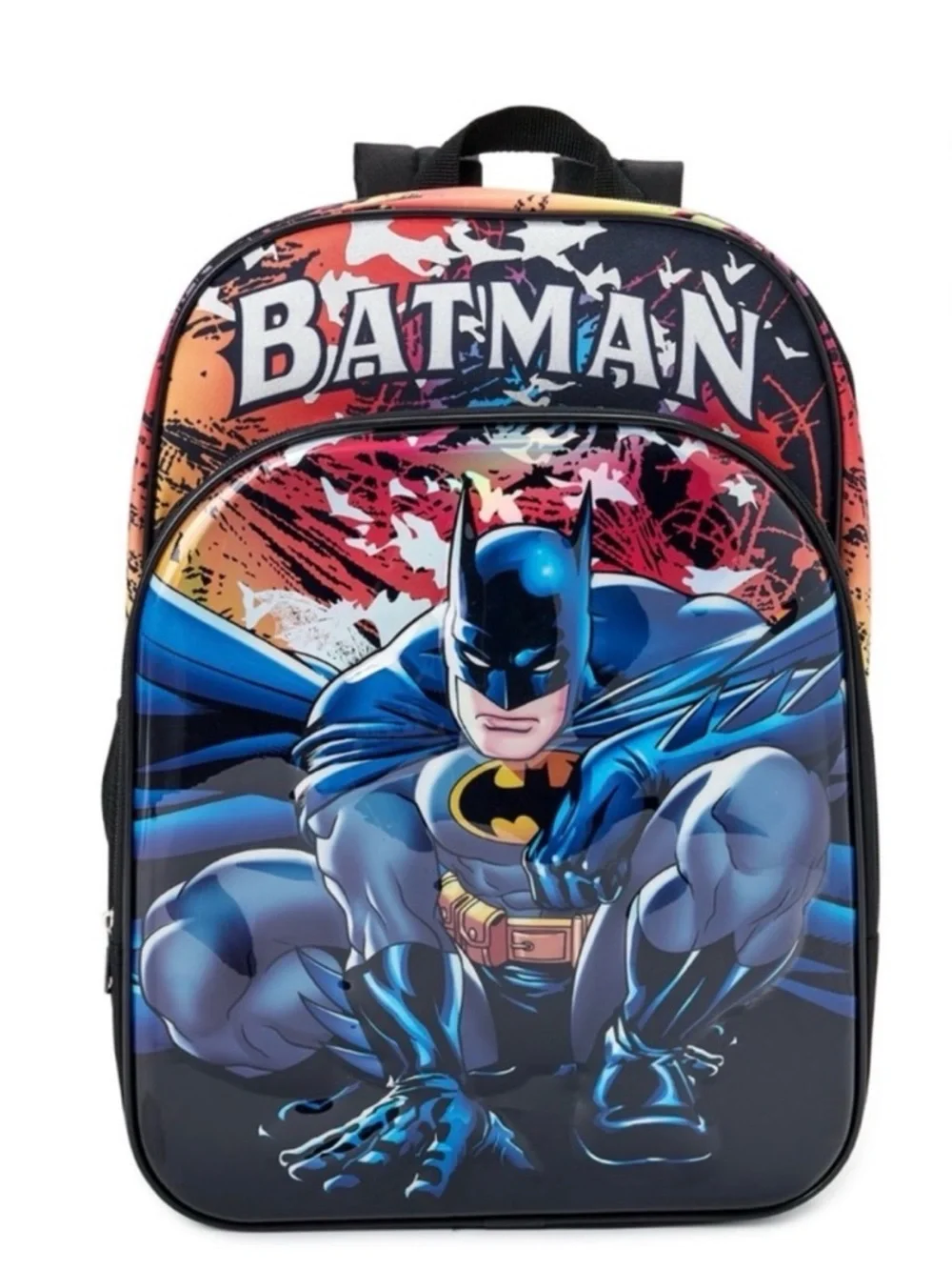 Batman Kids Backpack - Black, Blue, Red Graphic Bag